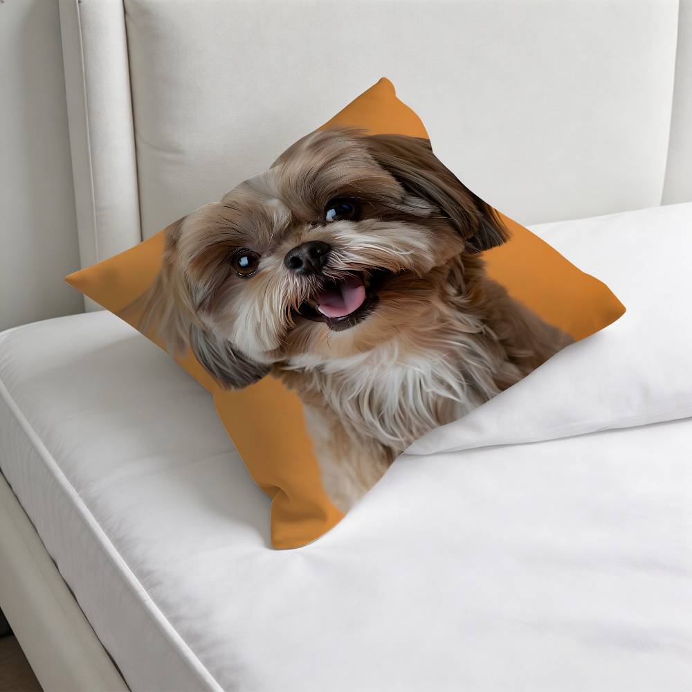 

Lovely Shih Tzu Cute Decorative Square Pillow Cover Soft Comfortable Pillow Case Sofa Bed Home Decoration 30x30 cm