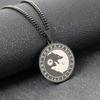 Stainless Steel Yin Yang Wolf Sun Moon Pendant Norse Viking Necklace Nordic Talisman Amulet