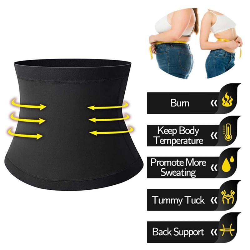 Unisex Waist Trimmer Belly Wrap Sports Sweat Band AB Trainer Workout Body Shaper Tummy Control Slimming Belt for Weight Loss