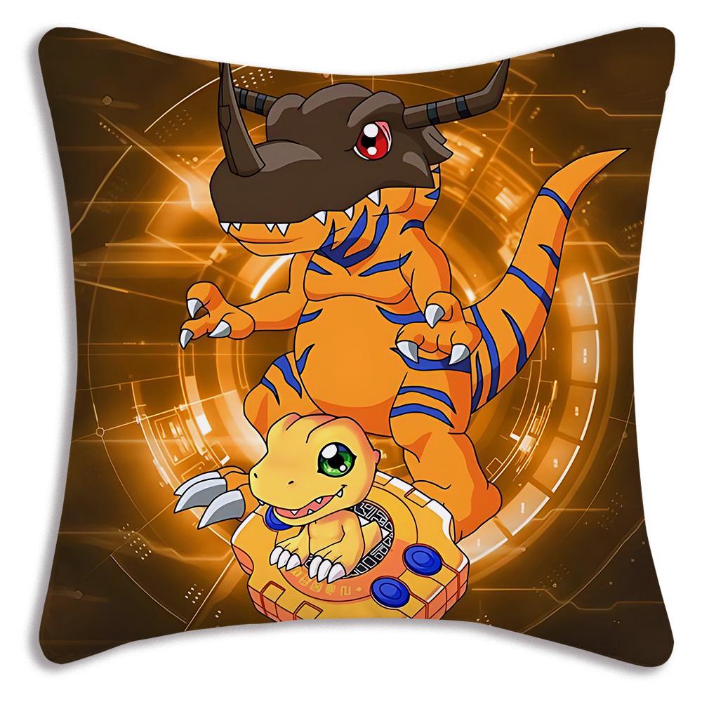 Anime For D-Digimons Pillow Covers Cartoon Sofa Decorative Home Double-sided Printing Short Plush Cute Cushion Cover