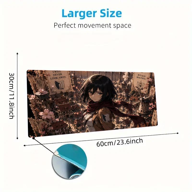 Attack On Titan Print  Cushion Non-slip Laptop Tablet Big Mousepad XXL Mat Mini PC Playmat With Lock Edge