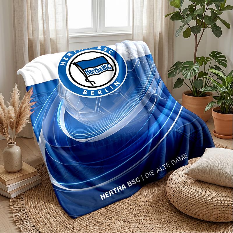 Hertha bsc FC Coperta Morbida in Flanella Pile Leggera Accogliente Calda Coperta Plaid per Divano Letto Arredamento Casa
