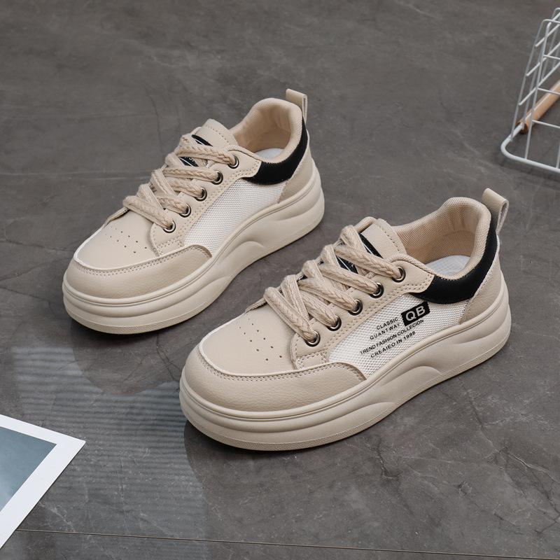 2025 Summer New Korean Ins Breathable Little White Shoes Hollow Casual Board Shoes Thick-soled Versatile Muffin Shoes YB7306