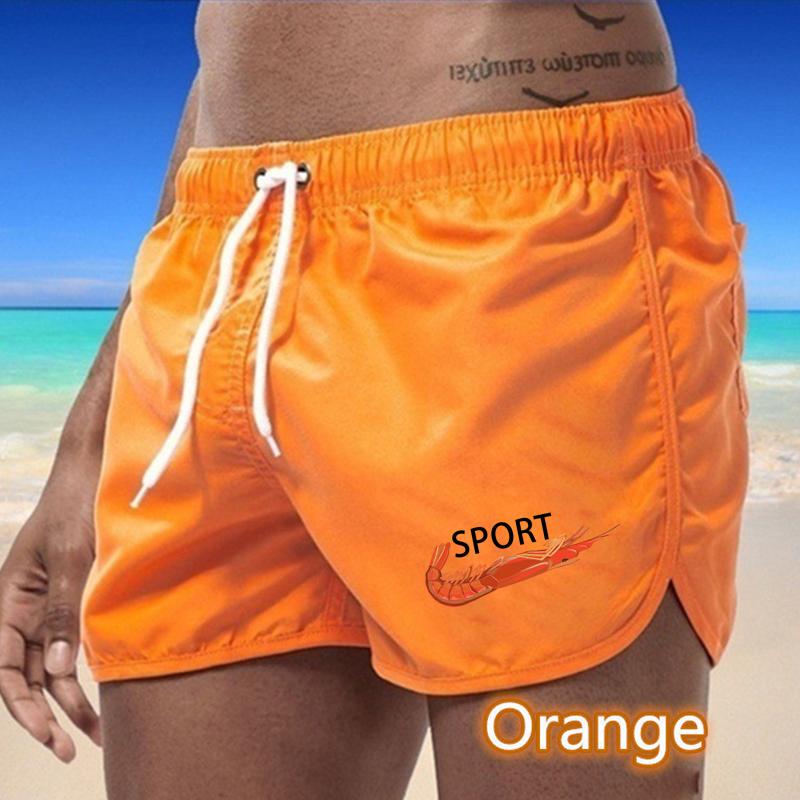 

Летние мужские быстросохнущие плавки с принтом Спортивные штаны Купальники Пляжные шорты Шорты для бега L оранжевый