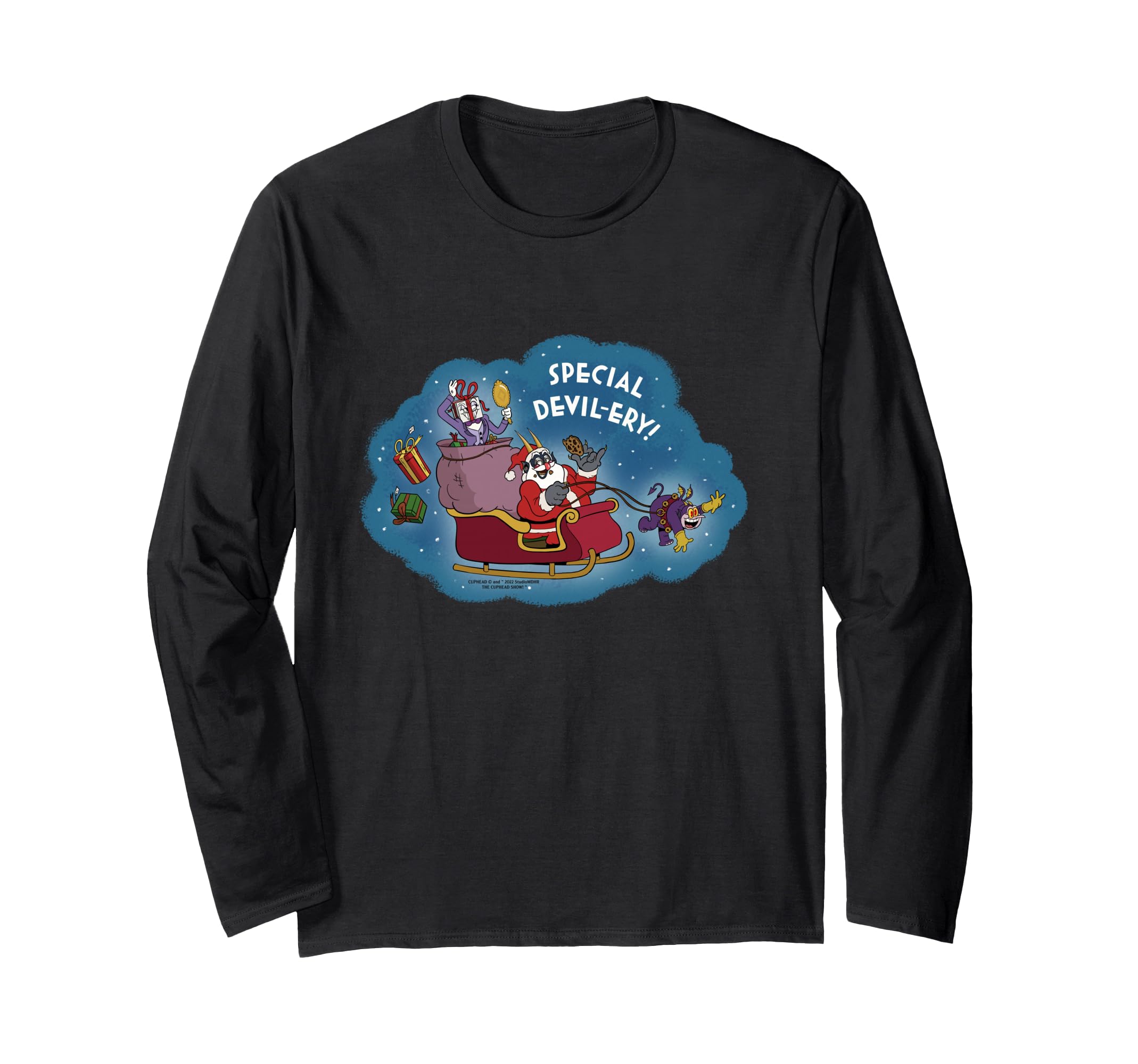 SPECIAL DEVIL-ERY!  Cuphead Show! Holiday Merchandise Graphic Long-Sleeve T-Shirt