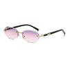 Women's Oval Frameless Hip Hop Sunglasses - New European American Style