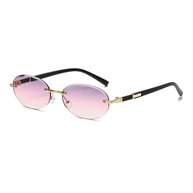 Women's Oval Frameless Hip Hop Sunglasses - New European American Style