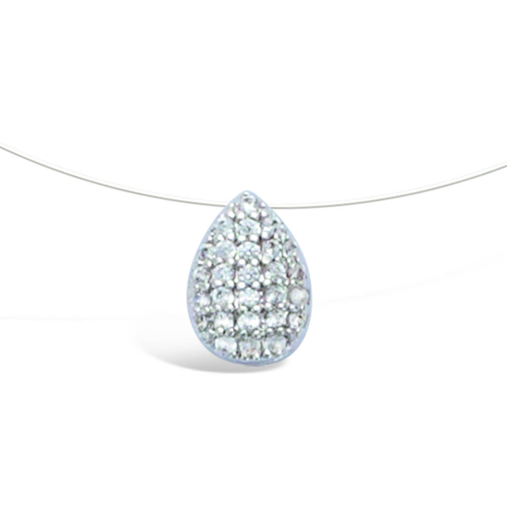 Les Trésors De Lily [R7132] - Collier argent 'Love' blanc argenté - 8x6 mm