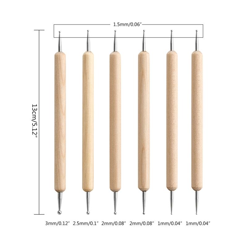 Tools Ball Stylus Embossing Dotting Pen Pottery Clay Sculpting Embossing Art for Adults Kids Beginner 10Pcs