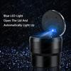 XOWS7 Portable Car Ashtray With LED Light For Skoda Octavia Superb Kodiaq Karoq Fabia Ceramic Liner Smokeless Auto Interior Accessorie