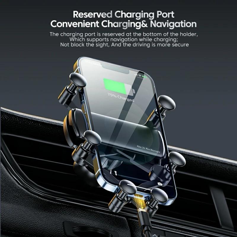 Universal 6 Points Solid Fold Car Phone Holder Gravity Car Holder For Phone In Car Air Vent Clip Mount Smartphone Holder