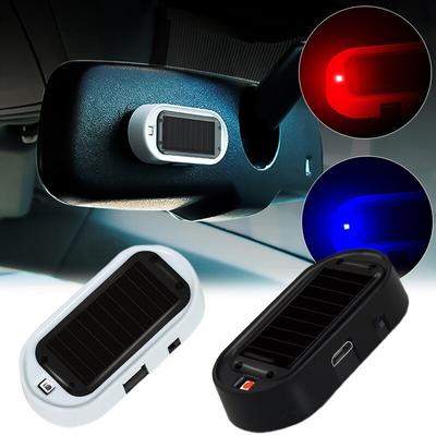 1PC Sistema di sicurezza con segnale stroboscopico, luce LED di avvertimento universale, lampada di allarme, alimentazione solare per auto, simulazione di falsi antifurto