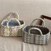 Hand-held Laundry Storage Basket Large Capacity Floral Organizers Basket  Laundry Room
