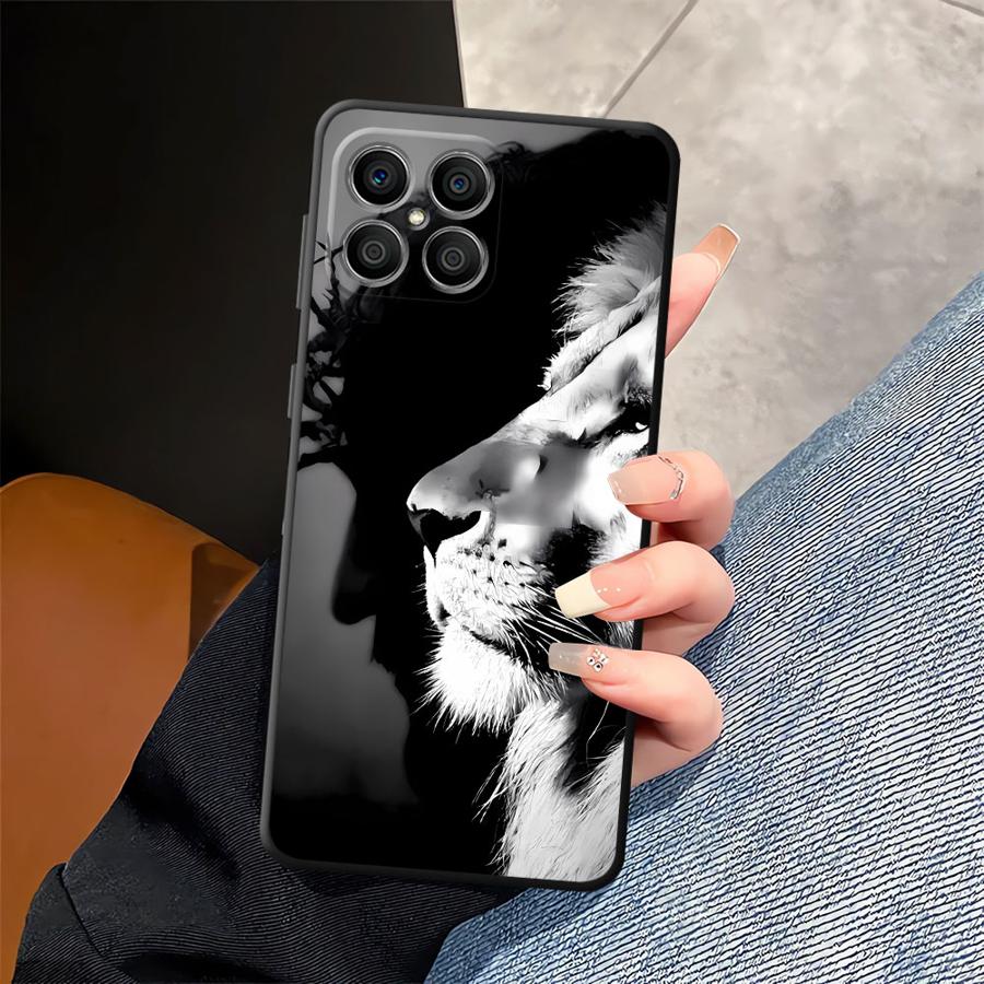Animal Lion Pattern Case for Honor X8 X6 X9a 8X 90 Magic5Lite X7 200 400 Lite X5b 70 Black Soft Phone Cover