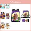 Capybara Cartoon Student Backpack With Breathable Oxford Fabric For Elementary School Kids