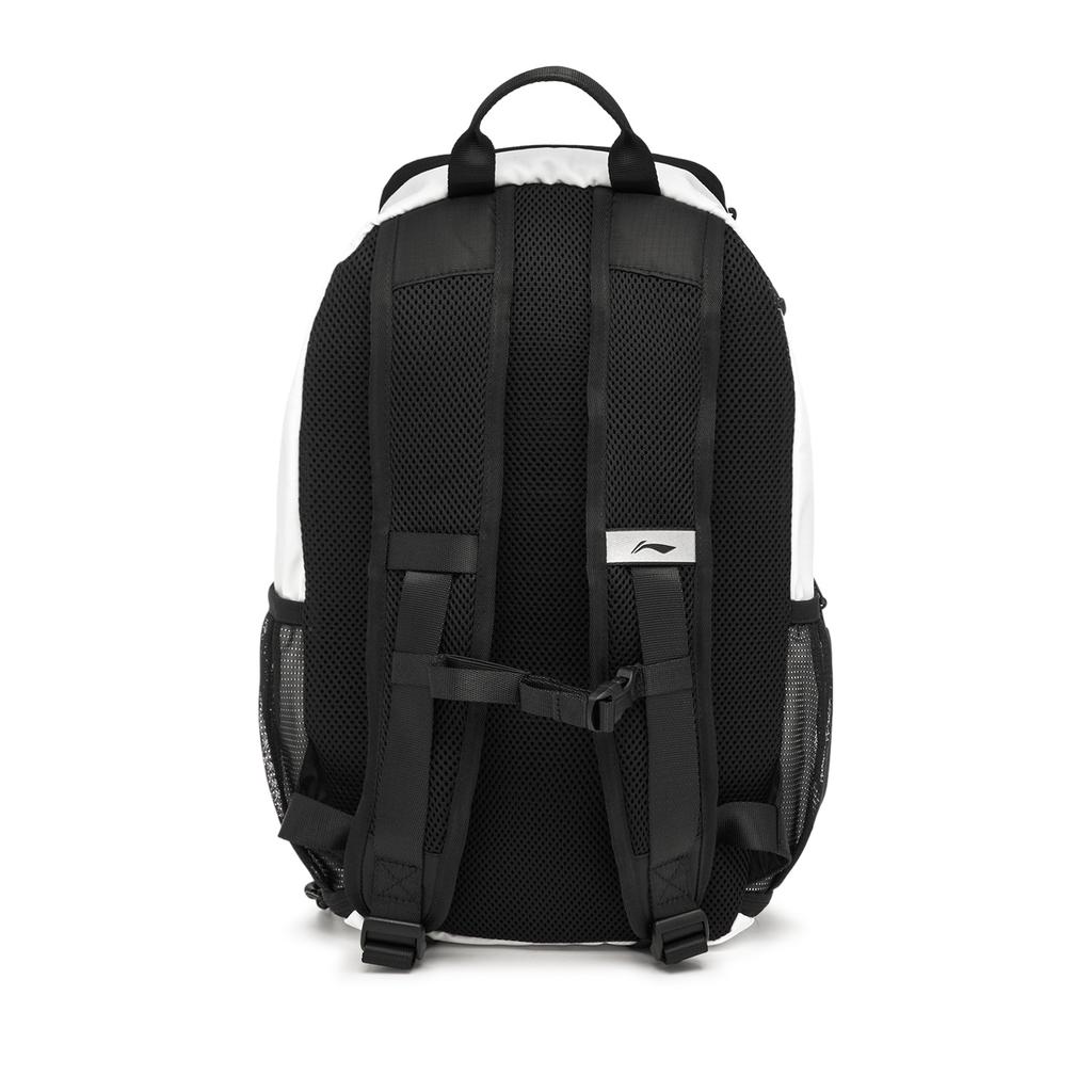 Li Ning Running Series Eco-Friendly Water-Resistant Reflective Zipper Adjustable Shoulder Strap Nylon Sports Backpack Unisex Backpack White ABSU039-2
