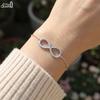 EFFIE QUEEN Chic 925 Sterling Silver Infinite Chain Bracelet with Brilliant Round-Cut Zirconia Gorgeous Gift for Her Wear SB54