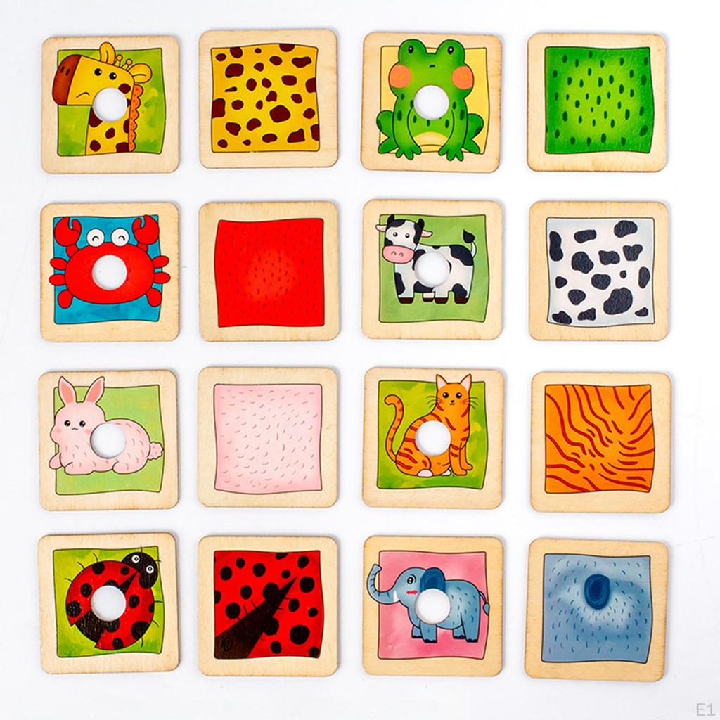 Kids Wood Puzzle Matching Animal Activities Cognition Toy Jigsaw for Baby