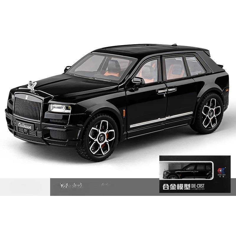 

Металевий іграшковий автомобіль під тиском 1/20 для Rolls-Royce Cullinan SUV Позашляховик Легкосплавна модель автомобіля Симулятор Звук Світло Іграшка для дітей 1/20-Size:22*9.5*8cm чорний