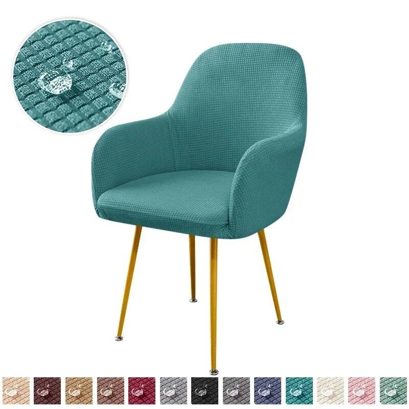 Polar Fleece Elastic Dining Chair Covers High Arm Office Armchair Seat Slipcovers Adjustable Chairs Covers for Living Room Decor