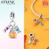 Coppernew Halloween Series Black Cat Luminous Pumpkin Pendant Beads For Women Diy Bracelet Necklace Jewelry Gift