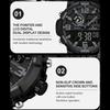 NAVIFORCE Original Men Dual Time Watch Quartz Movement LCD Digital Silicone Strap Waterproof Calendar Date Night Pattern Men Watch NF7130