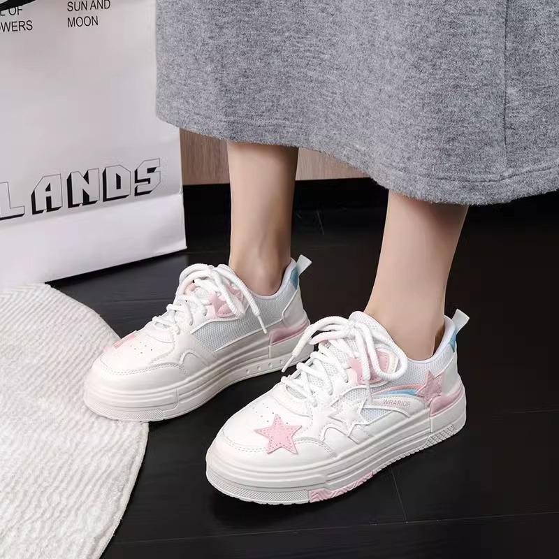 

Нишевые взрывные кроссовки-звезды женские осенние милые туфли маленькие белые туфли женские удобные на плоской подошве студенческие спортивные и повседневные туфли 39 белый