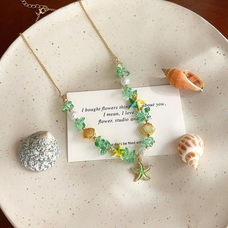 Multifuntional Shell Pendant Necklace Beaded Necklace Fashionable Clavicle Chain Necklace Perfect for Various Occasion