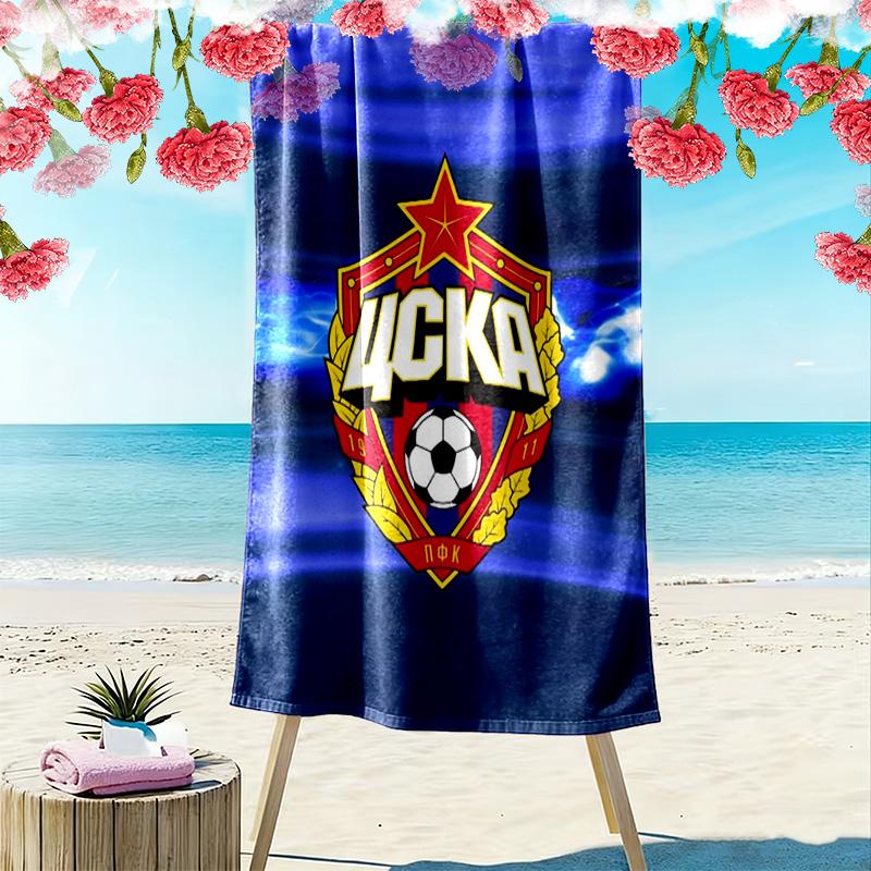 CSKA Moscow Logo Print Beach Towel, Large Soft Quick Dry Towel for Beach Camping Swimming