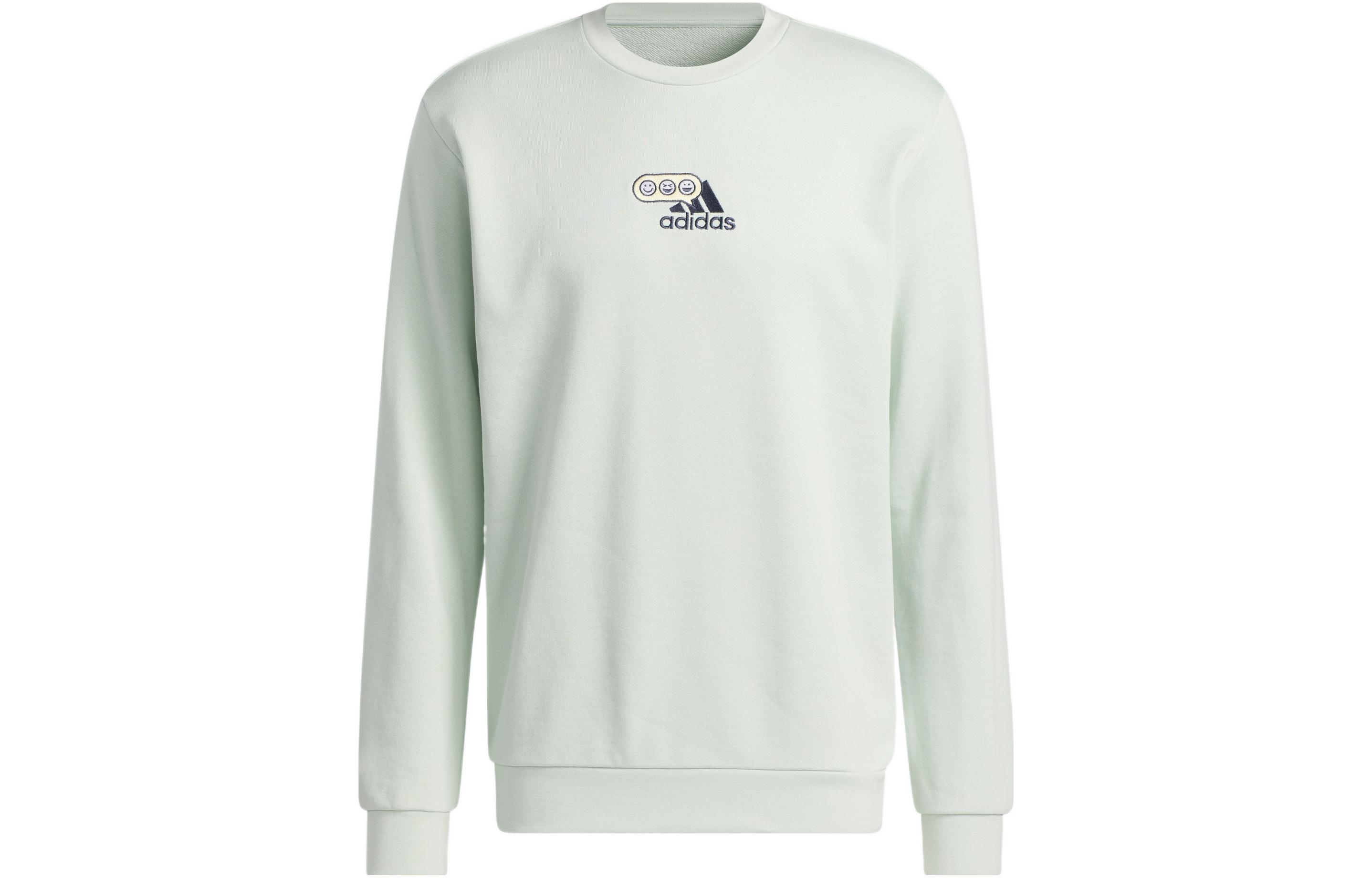 Adidas Sweatshirts Men s Green Crew Neck Moderate Regular HK6748 XS