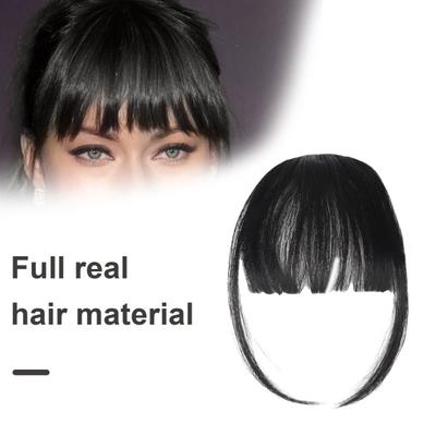 Bangs Wing Clip Hair Extension Soft Natural Straight Anti-slip Reusable Dark Brown Wispy Bangs Fringe Women Dress-up Hairpieces