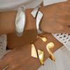 Trendy Personality Metallic Texture Smooth Surface Water Drops Hug Cross-spring Buckle Opening Bracelets for Women Charm Jewelry