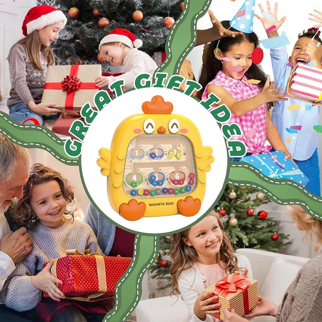 New Maze Challenge Toy Puzzle for Children Aged 3 to 6 Focus Training, Magnetic Ball Movement, Attention, Baby Boys and Girls