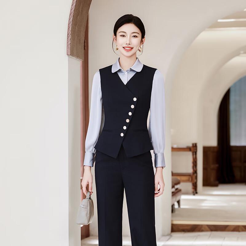 Women's Irregular Vest & Wide-Leg Pants Set
