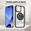 For iPhone 15 Pro Max PC+TPU+Acrylic Phone Case Ring Kickstand Transparent Cover Compatible with MagSafe