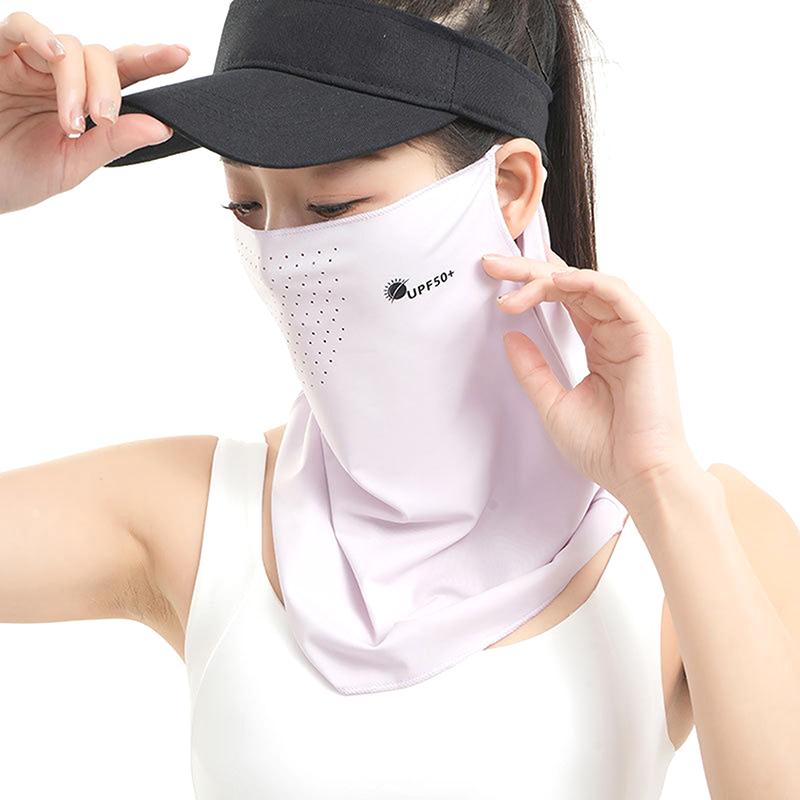 1 Stück Sonnenschutz-Gesichtsschal, UV-Schutz, Sommer-Gesichtsschals, einfarbig, für Frauen, Golf, Eisseidenmaske, Gesichtsbedeckung, Halswickelabdeckung