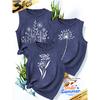 2026New Women's vest3Pieces Dandelion Wildflower Print Simple, Stylish, Casual, Versatile, Comfortable, Soft, Skin-friendly Spring/summer Top S-XXL