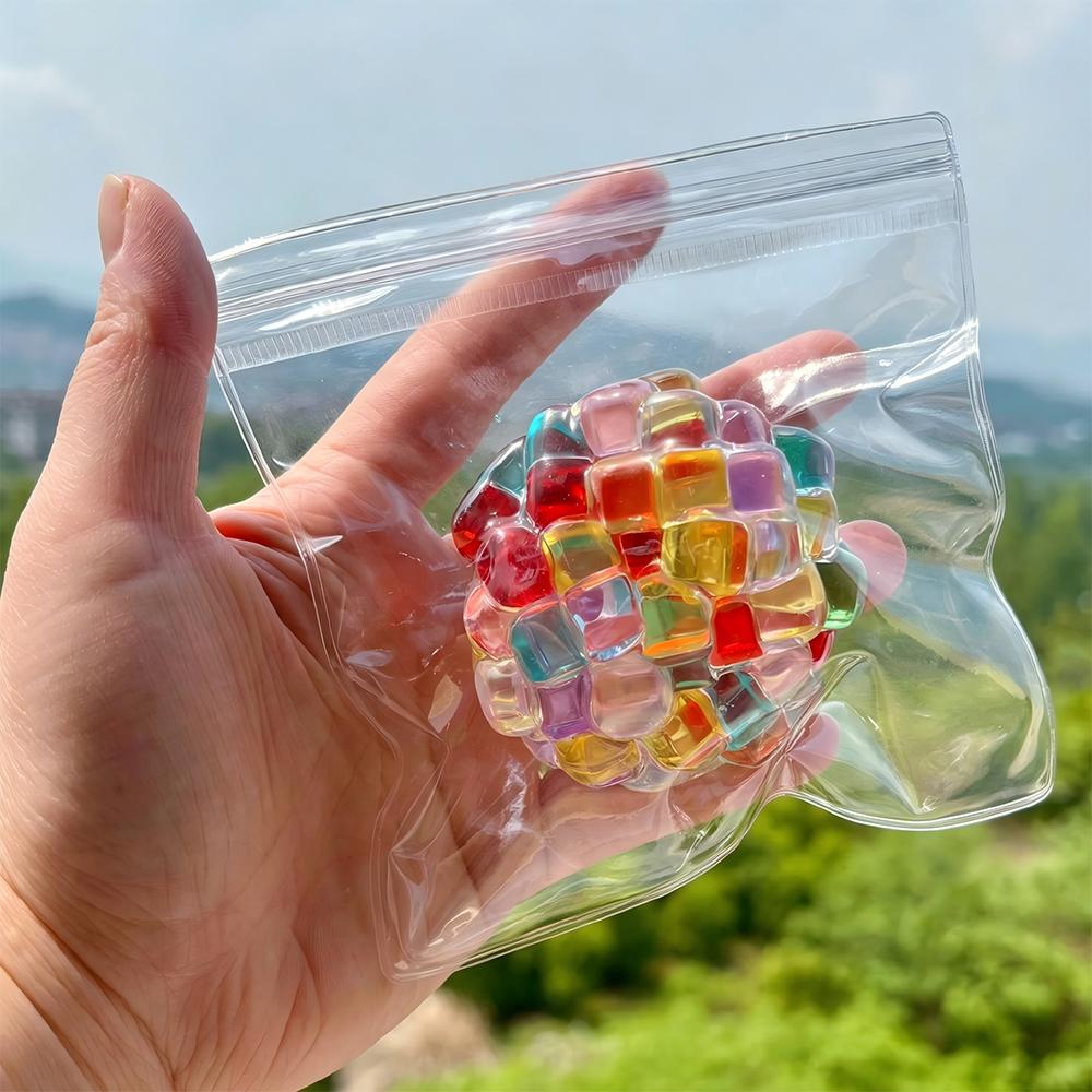 Regenboog IJsklontje Kralen Squishy Speelgoed Super Zacht Stressverlichter Langzaam Rijzend Sensorisch Fidget Speelgoed Grappig Decompressie Knijpspeelgoed Cadeau