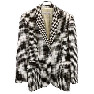 Made in Italy Woll-Maßschneiderjacke 38 Beige x Schwarz Blazer Damen Gebraucht