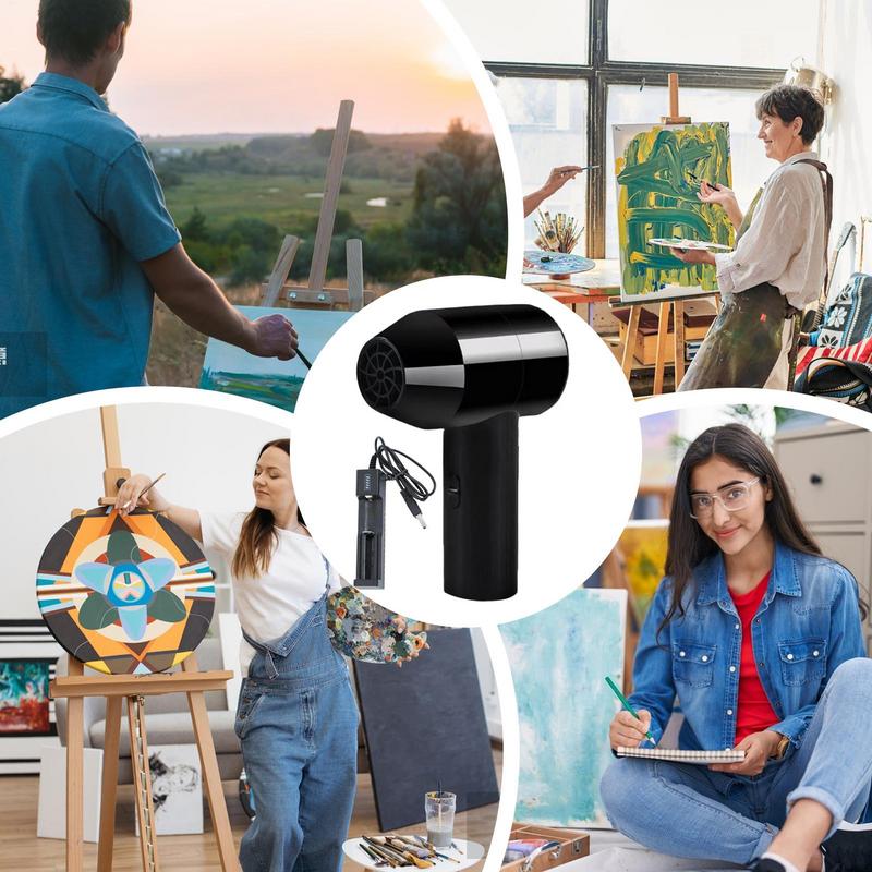 Cordless Handheld Power Fan Mini Hair Dryer Travel Rechargeable Hair Dryer Household Appliance Dusting Outdoor Hair Dryer