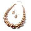 Elegant Large Pearl Necklace Set Exaggeration Neck Jewelry Big Ball Beads Chain Choker  Wedding