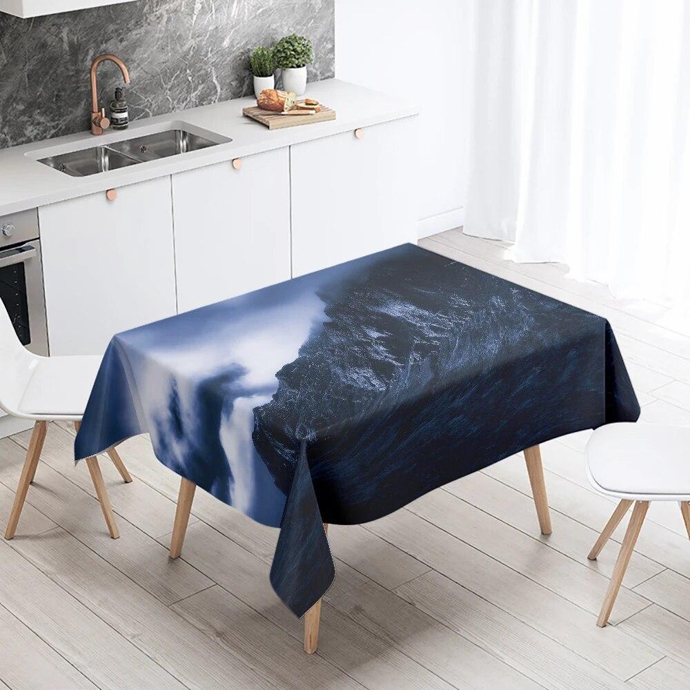 Scenery Printed Tablecloth Stain Resistant Waterproof Wedding Party Restaurant Banquet Decoration Home Table