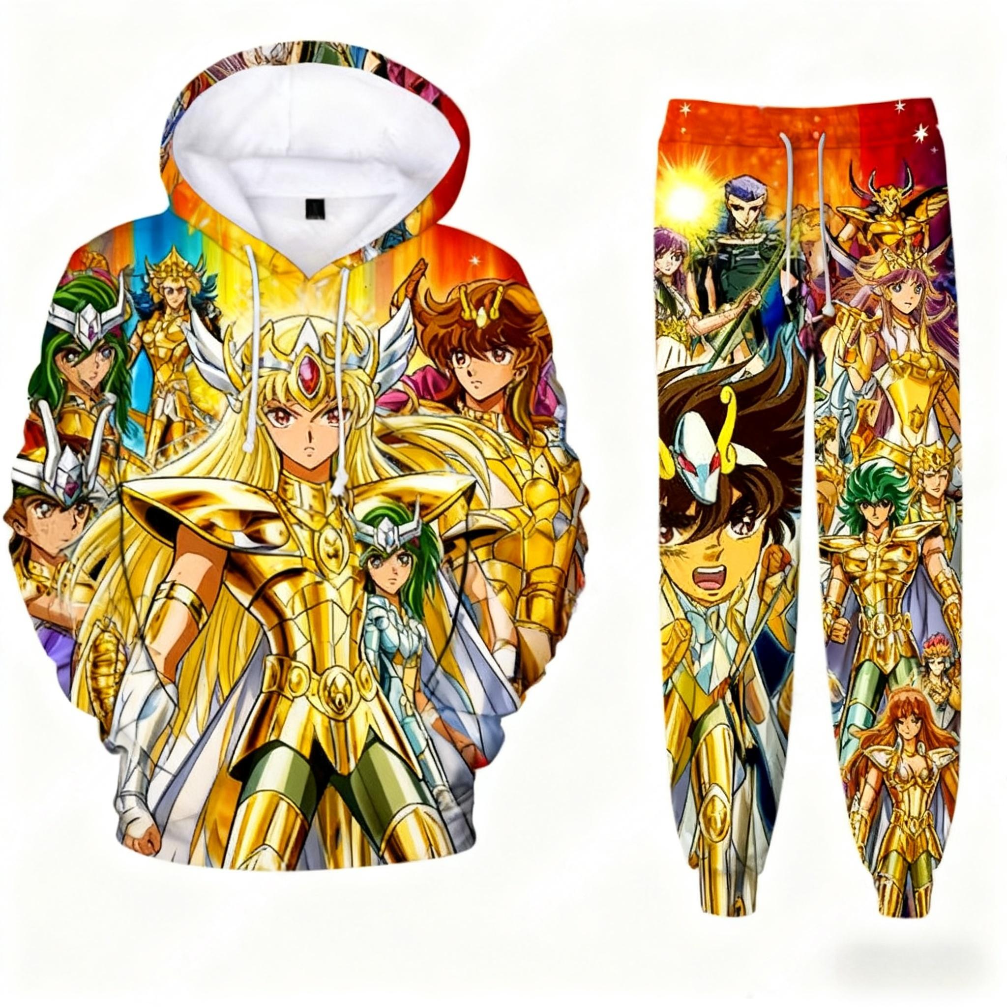 

Аніме Saint Seiya Худі з 3D-друком Костюм Чоловік Жінка Спортивні штани Набори з 2 шт. Новий Дитячий Светр Косплей Чоловічий Спортивні костюми для бігу M