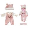 Til 12 tommer 30 cm babydukker Outfits Tøj Bæresele Tegneseriebjørn Vinter Pyjamas Jumpsuit Plys Tøj Tilbehør