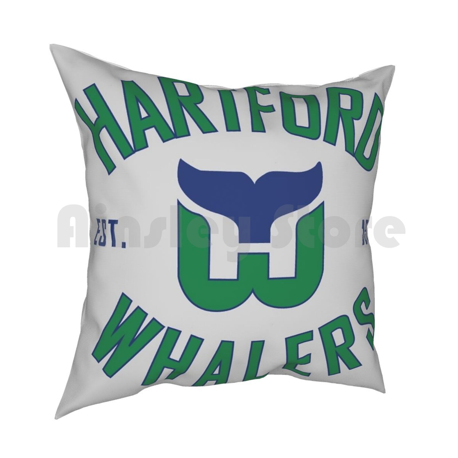 Whalers Ct Pillow Case Printed Home Soft DIY Pillow Cover Hockey Puck Stick Whalers National Hockey League Ice Ice Hockey 30x30cm 12x12in