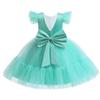Girl Princess Tutu Ball Dress Flying Sleeves Bareback Bow Mesh Children's Party Wedding Formal Dress