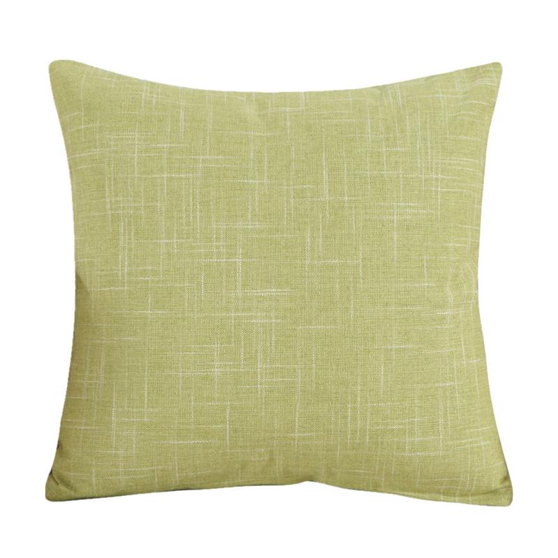 45x45cm Linen Solid Color Throw Pillowcase Detachable Washable Office Cushion Cover Car Waist Rest Headboard Back