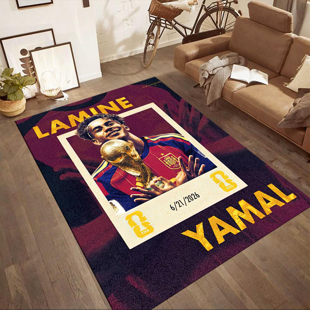 Lamine Yamal Square rugs are a great choice for living rooms, bedrooms, home décor, and as gifts.