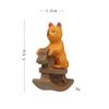 Shiba Inu auf einem Holzpferd Mikro-Landschaftsspielzeug aus PVC für Schreibtischdekoration und Sammler