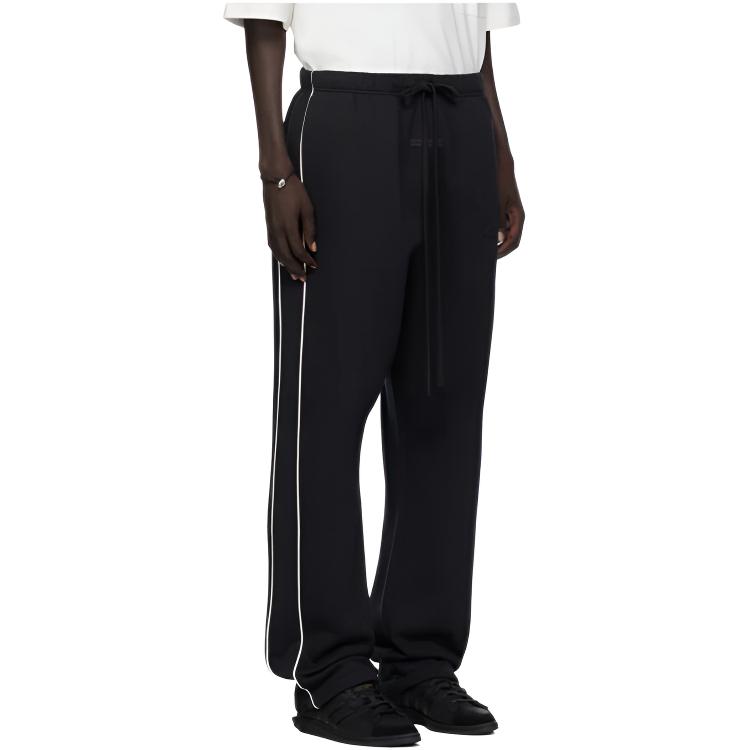 Fear of God Essentials Relaxed Sweatpants With Piping Jet Black/Cloud White Men Bottoms 130SP258060F